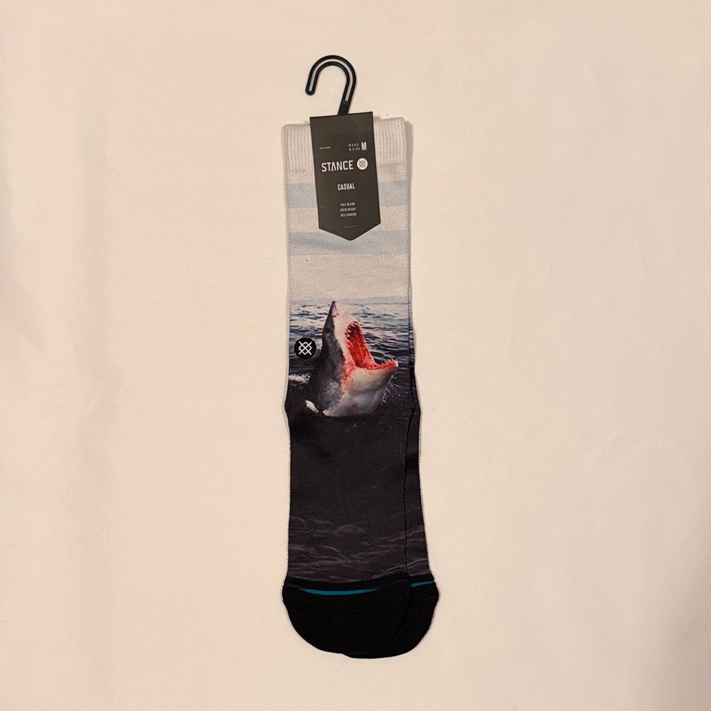Stance Men's Shark Attack Socks - Black, Gray, and White